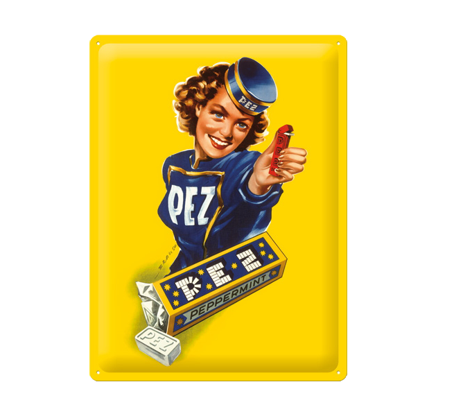 pez-fan-shop-peppermint-plaque-m-tal-r-tro-30x40-cm image 1