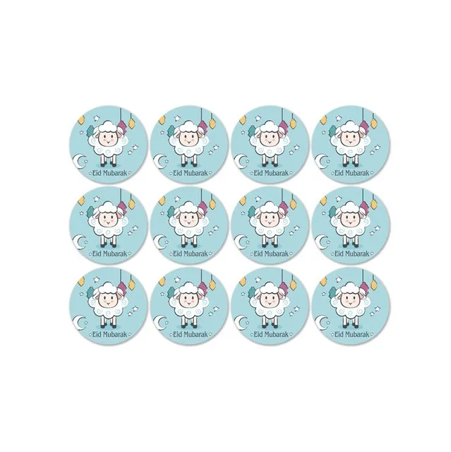 sweet-halal-vegan-accessoires-eid-mubarak-tiquette-turquoise-3-5cm image 1