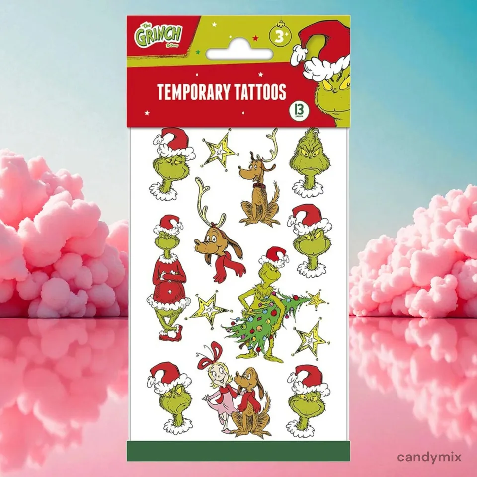 grinch-set-tatouages-temporaires-13-pi-ces-enfant image 1