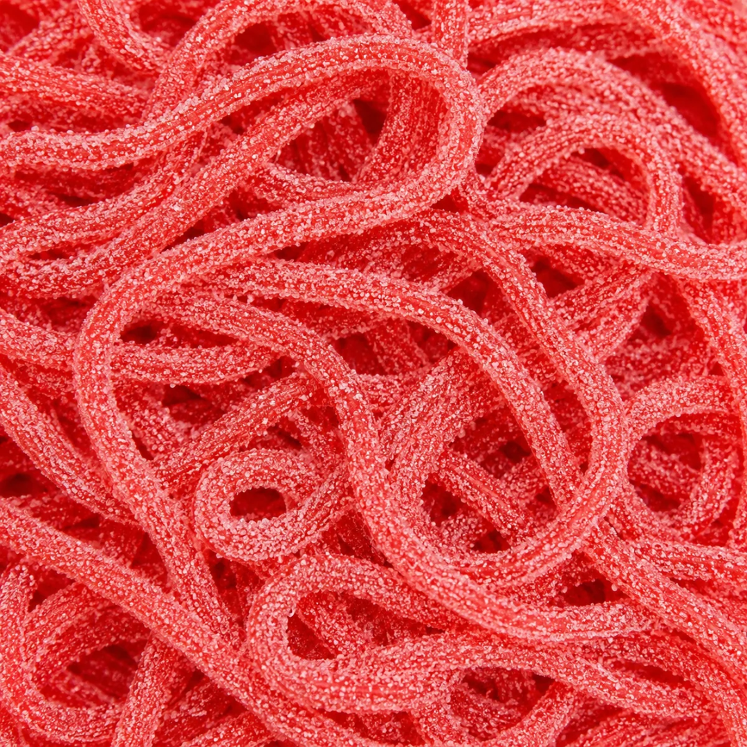 king-regal-lassos-spaghettini-bonbons-acides-fraise-200g image 1