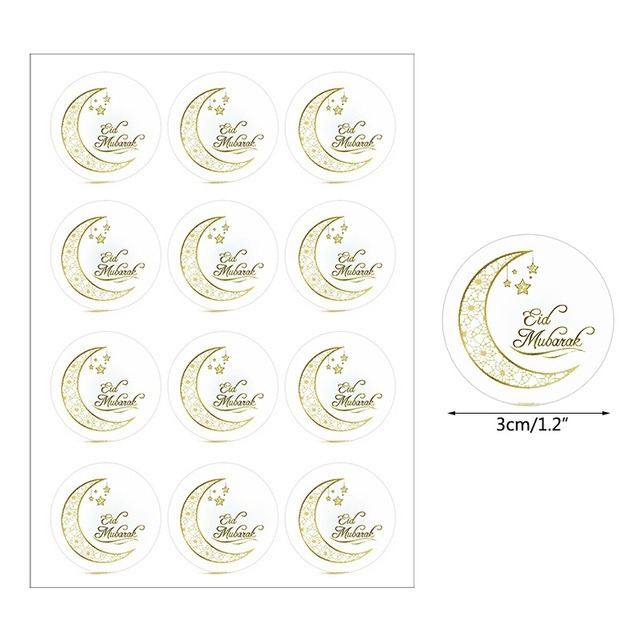 sweet-halal-vegan-accessoires-tiquette-eid-mubarak-lune-dor-3-cm image 1